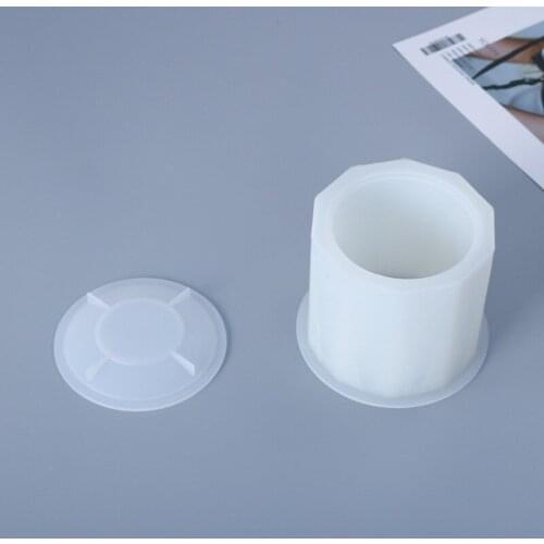 New DIY Crystal Epoxy Resin Mold Cut Surface Cylindrical Storage Box Silicone Mold Handmade Mirror Silicone Mold for Resin