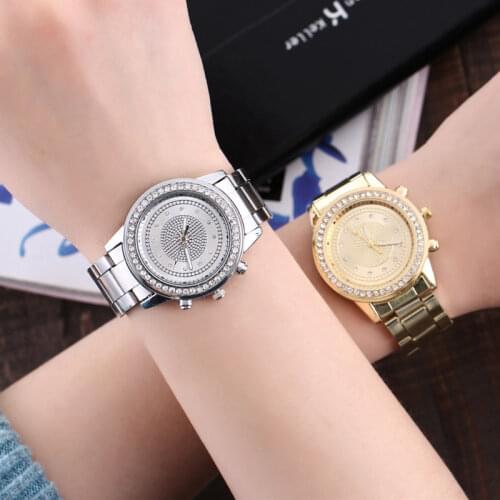 2020 New Fashion Women Silver Crystal Quartz Watch Women Full Stainless Steel Watches Relogio Feminino Ladies Wrist Watch Hot