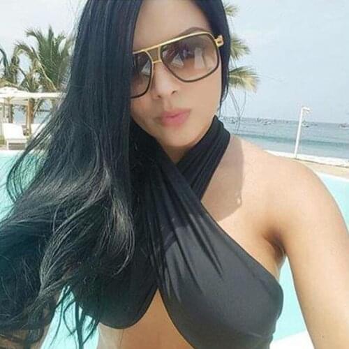 New Big Frame 18K Gold Plated Square Women Sunglasses Couple Flat Top Luxury Driving Sunglasses Shades Brad Pitt Men Sun Glasses