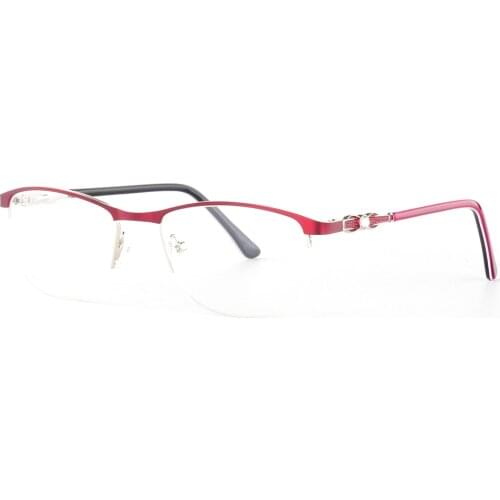 Alloy Men Women Metal Half Rimless Anti Blue Light Eyeglasses Frame Myopia Prescription Glasses Transparent Clear Lens