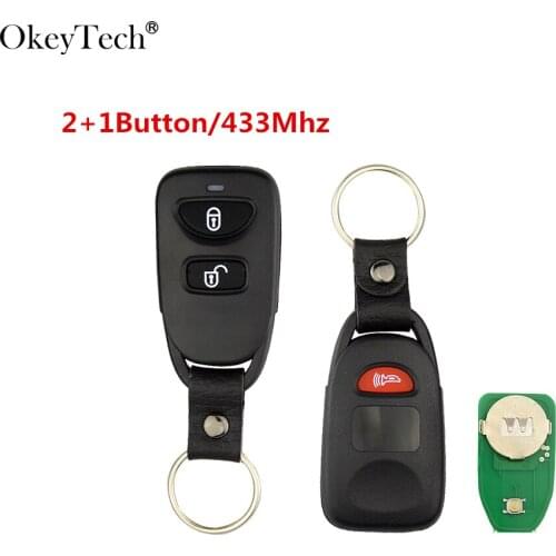 Okeytech High Quality 2+1 Button Remote Control Key 433Mhz For Hyundai Tucson Santa Fe 2005-2009