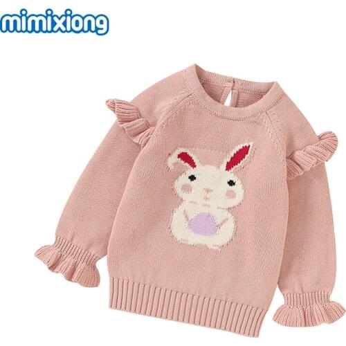 Autumn Cute Cartoon Baby Sweaters Newborn Girls Cotton Knitted Pullovers Jumper Winter Warm Toddler & Infant Knitwear Clothes
