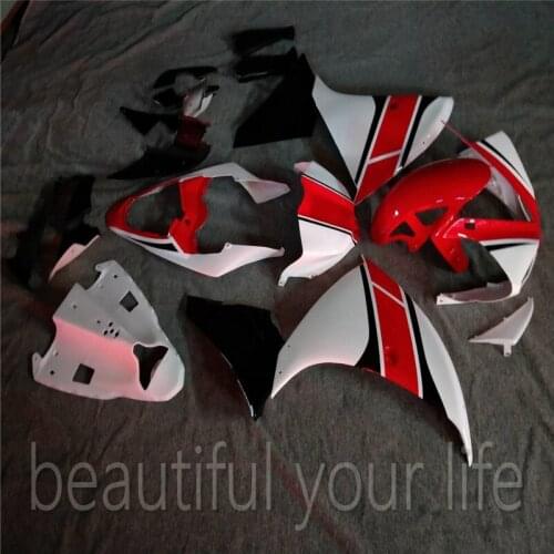 For YAMHA YZF R1 Plastic Fairing YZF1000 R1 Fairing YZFR1 Fairing 2009 2010 2011 2012 redWhite For YAMHA YZF R1