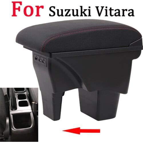For Suzuki Vitara armrest box universal car center console caja modification accessories double raised with USB