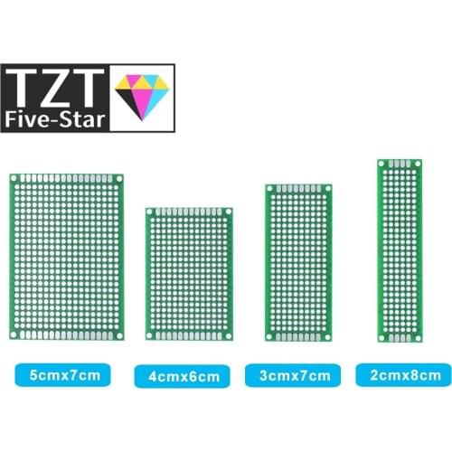 Dropshipping 20pcs 5x7 4x6 3x7 2x8cm double Side Copper prototype pcb Universal Board Fiberglass board for Arduino