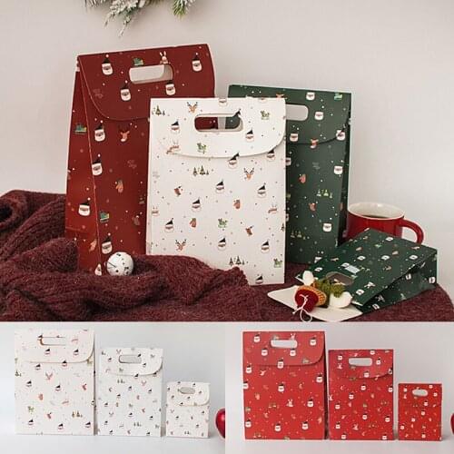 Christmas Gift Packaging Box Flip Cover Candy And Dessert Gift Packaging Bag Christmas Cute Printing Gift Bag