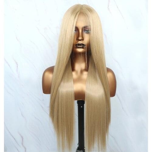 Beautiful Diary Silky Straight Honey Blonde Wigs For Black Women Futura Hair 13x4inch Heat Resistant Synthetic Lace Front Wig