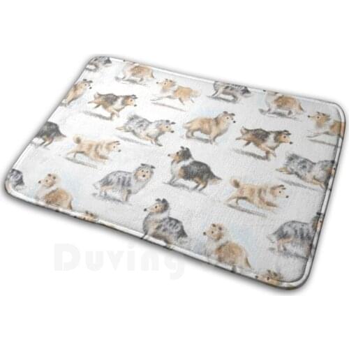 Rough Collies Mat Rug Carpet Anti-Slip Floor Mats Bedroom Rough Collie Scottish Scotch Collies Border Welsh American English