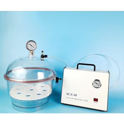 150MM Polycarbonate Plastic Vacuum Dryer With 220V 10L/MIN Oil-Free Vacuum Pump