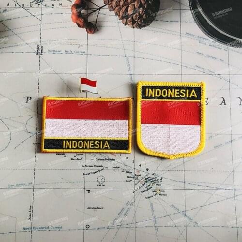 INDONESIA National Flag Badges Armband Embroidery Patches And Lapel Pin One Set Cloth Accessories Backpack