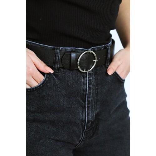Womens Black Trousers Belt Leather Look Belt Wide Long Belt Personality Women New Fashion Tide All-match Spring Autumn