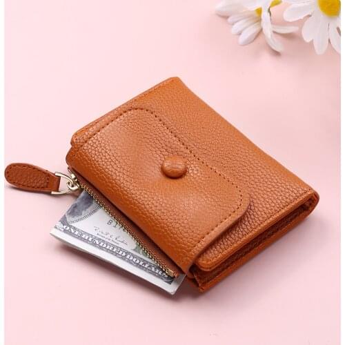 Women Cute Small Wallet Folding Zipe Girl Wallet Brand Designed PU Leather Coin Purse Female Card Holder