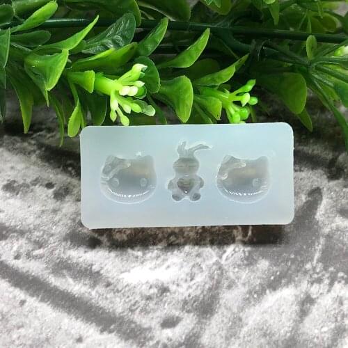 1pcs Animal Rabbit Cat Resin mould Jewelry Silicone Mold Resin For DIY Nail Art Mold Jewelry Accessories Making