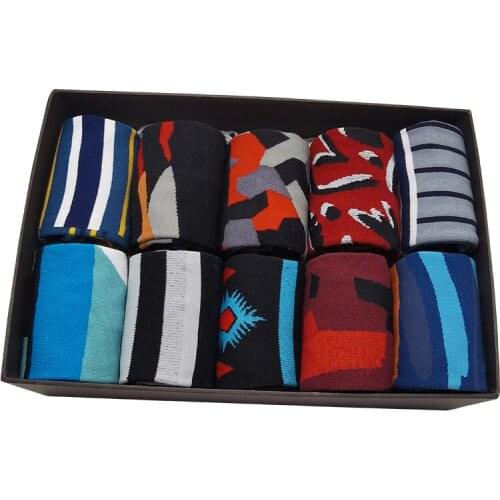 10 Pairs/Pack Men Women Personality Retro Trend Cotton Socks Unisex Funky Cool Colorful Street Hip Hop Casual Long Dress Socks