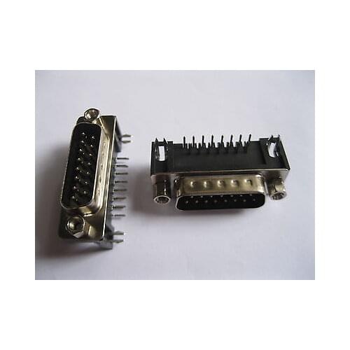 10 Pcs D-Sub 15 pin Male Connector Right Angle 2 Rows