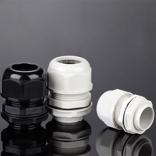 10 Pcs PG7 Black Plastic Waterproof Cable Glands Joints