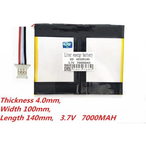 3 thread 40100140 3.7V 7000mAH 35100140 (polymer lithium ion battery) Li-ion battery for tablet pc 7 inch 8 inch 9inch