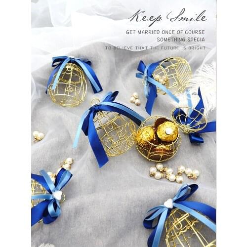 30 Pieces Metal Gold Retro Bird Cage Candy Boxes Wedding Birthday Bags Party Packaging Supplies