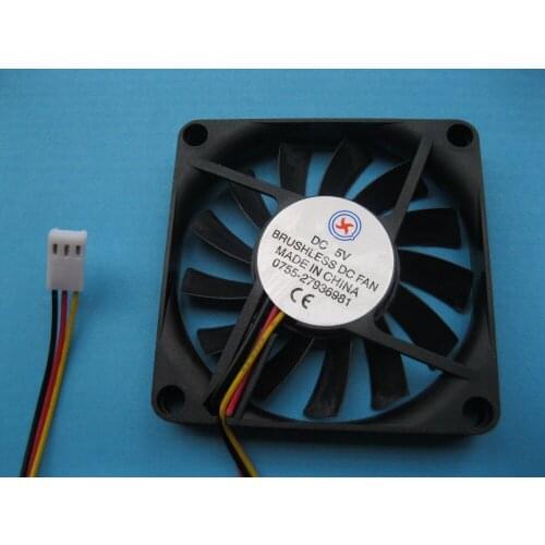 6 Pcs Brushless DC Cooling Fan 5V 7010S 13 Blades 70x70x10mm 3 pin Sleeve-bearing