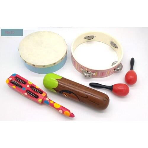 BIG SALE 6pc new musical instruments toy set wooden percussion instruments for baby preschool kids music rhythm educational