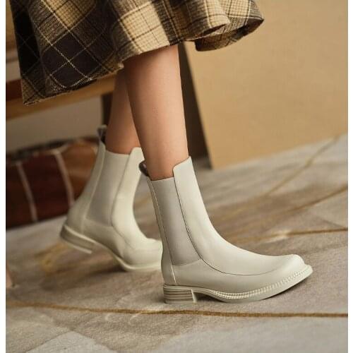 Martin boots 2021 new female spring and autumn white leather