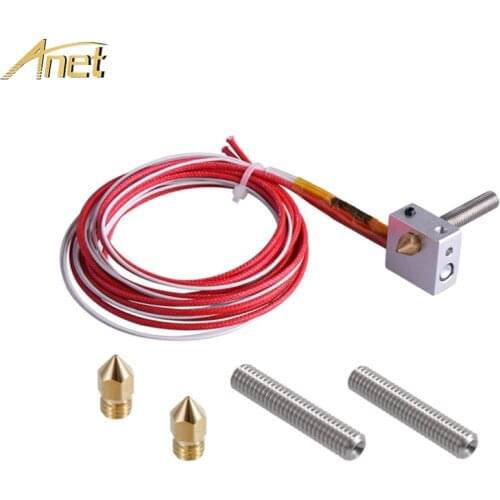 Anet 3D Printer Parts Accessory Hot End Assembled Extruder Kits 0.4mm Nozzle Throat(Bonus: 2pcs Extruder Tube+2pcs Brass Nozzle)
