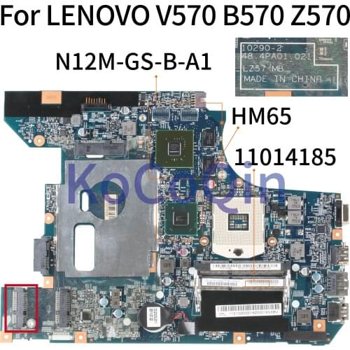KoCoQin Laptop motherboard For LENOVO V570 B570 Z570 11014185 10290-2 Mainboard HM65 N12M-GS-B-A1