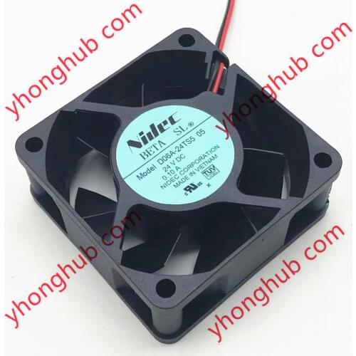 Nidec D06A-24TS5 05 DC 24V 0.10A 60x60x25mm 2-wire Server Cooling Fan