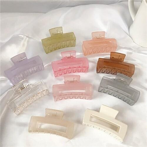 H:HYDE 1Pc Korean Headwear Solid Hair Accessories Elegant Headwear Clear Acrylic Hair Clips For Girls Hair Claws