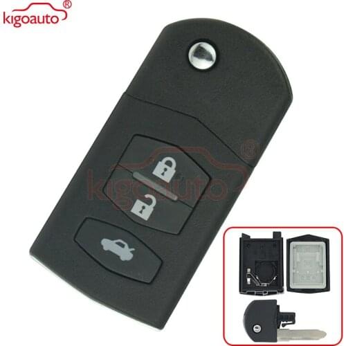 Kigoauto 5pcs for Mazda 2 3 5 6 MX5 CX-7 Flip Folding Remote Key Fob Shell Case Replacement 3 button