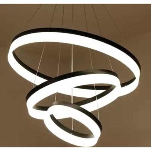 Circular LED dining room chandelier post modern minimalist Nordic living room bedroom creative art lamp engineering lamps