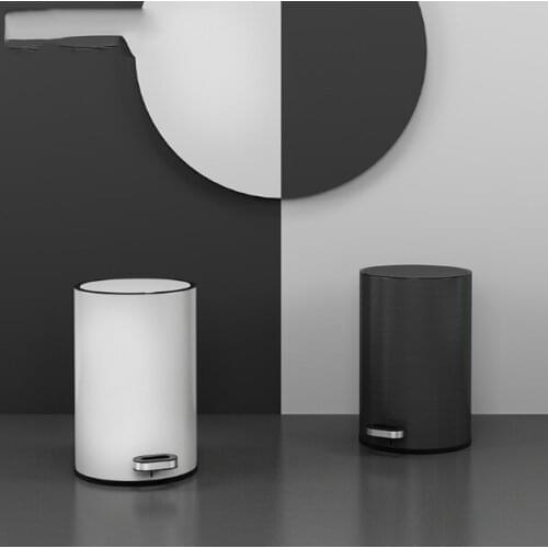 Multifunction Pedal Type Trash Can Toilet Waste Bin Dustbin Trash Basket Bathroom Cleaning Stainless Steel Rubbish Bin LFB907