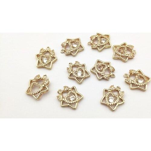 New arrival! 18x17mm 30pcs Cubic Zirconia /Copper charm for Hand Made Earring/Necklace DIY parts,Jewelry Findings & Component