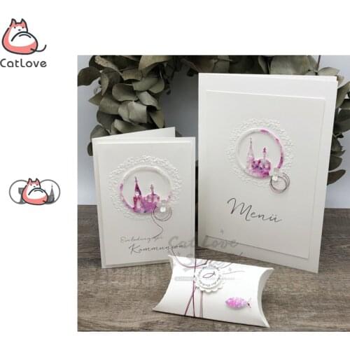 2PCS Baptized House Circle Metal Cutting Dies Scrapbooking Stencil Die Cuts Card Making DIY Craft Embossing New Dies For 2019