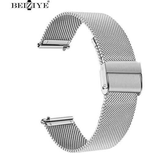 20mm/22mm Milanese loop band For Amazfit GTS/2/2e/GTS2 Mini/GTR 42mm/47mm/GTR2/2e/stratos 2/3 Amazfit bip stainless steel strap