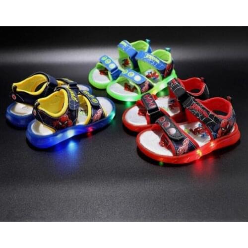 Brand SpiderMan Summer Infant Toddler Sandals Baby Girls Boys Casual LED Sandals Non-Slip Breathable Kids Sprot Shoes