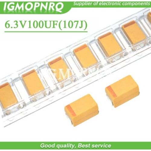 10pcs A 3216 100uF 6.3V 107 107J SMD tantalum capacitor 6.3V100UF capacitance New original IGMOPNRQ
