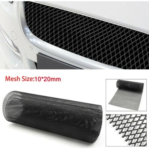 Universal 100*33cm Car Auto Front Bumper Rhombic Grille Mesh Sheet Metal Aluminium Alloy Black Car Grille Metal Alloy Net