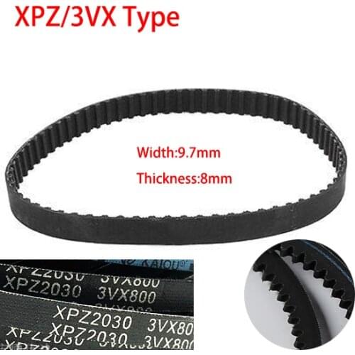XPZ 1120 1150 1180 1212 1220 9.7mm Width 8mm Thickness Rubber Vee Toothed Wegde Raw Edge Gogged Timing Transmission V Belt