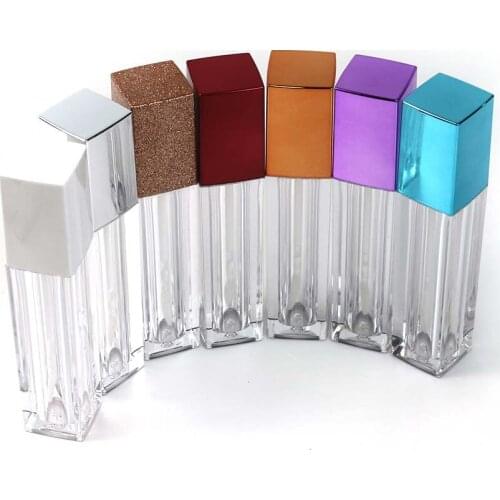 Mirror Square Lip Gloss Tube 6ml Cosmetics Container Available in seven colors