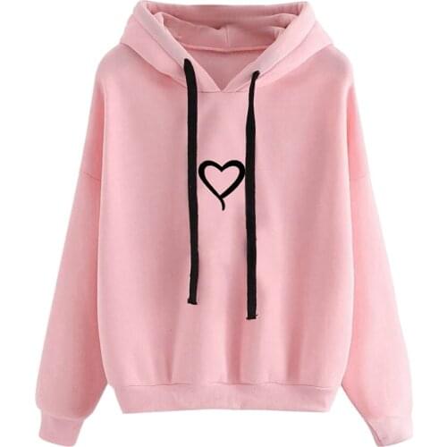Female Autumn Winter Korean Hoodie Sweatshirt Comfortable Printing Long Sleeved Hooded Pullover Casual Draw String Moletom Худи