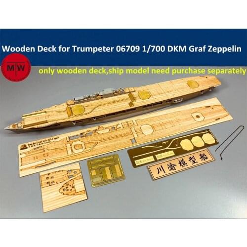 1/700 Scale Zeppelin Wooden Deck & Detailed Up Set for Trumpeter 06709 Battleship Model Kit