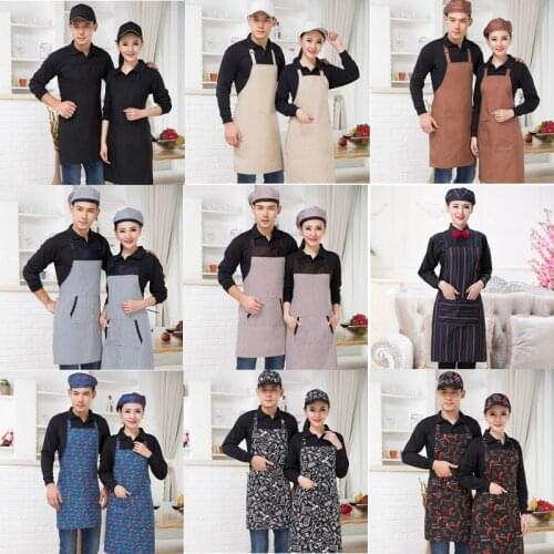 17 Color Adjust Kitchen Apron Chef Cooking Catering Waiter Kitchen Cook Apron with Pockets Men/women Adult Bib Apron 895