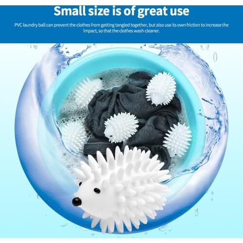 2pcs Reusable Hedgehog Dryer Ball Washing Ball Plush Hair Catcher Laundry Ball For Washing Machine Home School