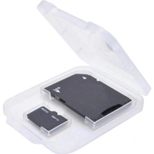 5 Pcs Clear Plastic Memory Card Case SD TF Card Storage Box Protection Holder