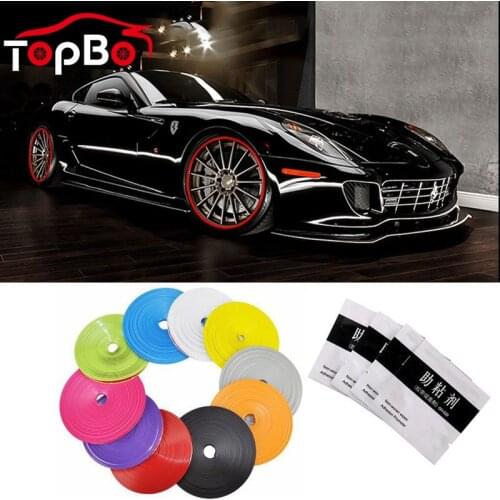 8M / Roll Car Vehicle Color Wheel Rims Protectors Decor Strip Tire Guard Line Rubber Mounding Trim Tire Guard Line Styling