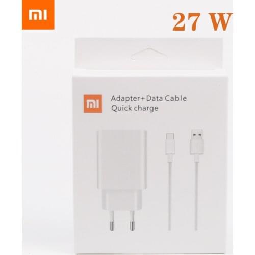 Xiaomi Fast charger 27W Original EU QC 4.0 turbo quick charge adapter usb type c cable for mi 9 9t pro k20 pro mi note 10 lite