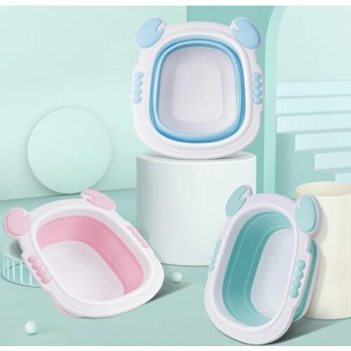 Folding Basin Baby Wash Basin Footbath Cartoon Children Washing Fart Newborn Baby Shower Tub Free Shipping