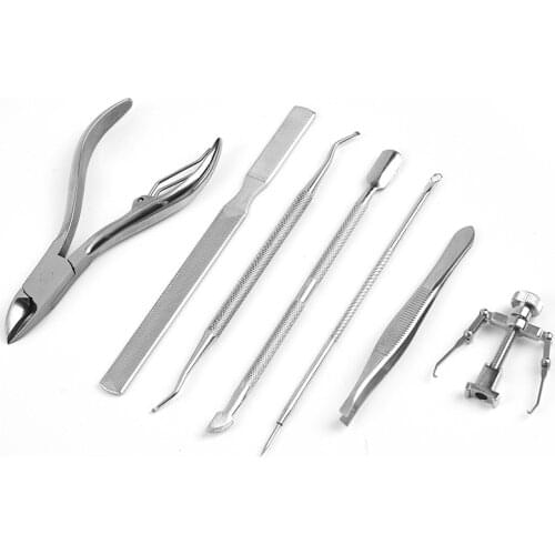 1set Double-end Silver Cuticle Remover Stainless Steel Finger Dead Skin Cut Manicure Stirring Rods Nail Art Pusher Tools