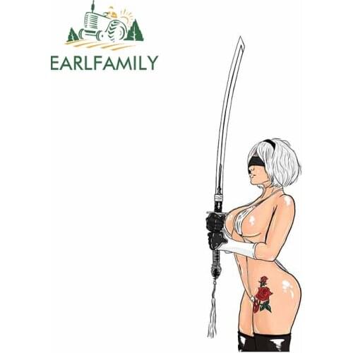 EARLFAMILY 13cm x 4.2cm for B Nier Mini Bikini Car Stickers Refrigerator Motorcycle Helmet Personality Vinyl Material Decoration